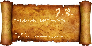 Fridrich Ménrót névjegykártya